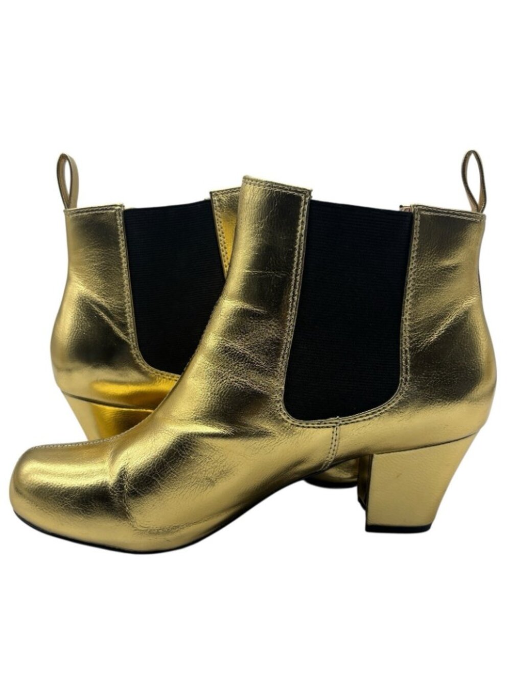 But Another Innocent Tale Ankle Boots, Heels B.A.I.T Women’s Size 10 Gold - Picture 4 of 16